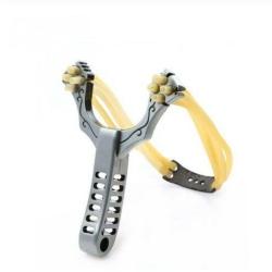 Fronde Lance Pierre 4 Elastiques en ALU Ultra Puissance Slingshot Chasse Camping Jeu