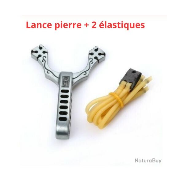 DESTOCKAGE Fronde Lance Pierre 4 Elastiques en ALU Ultra Puissance Slingshot Chasse Camping Jeu