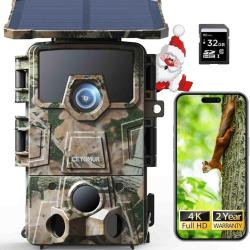 Cam&eacute;ra de Chasse 4K 60MP 30fps WiFi 6 Carte SD 32GB 0,1s Batterie 4400mAh &Eacute;tanche Vision Nocturne