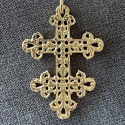 Imposant pendentif or massif 18 carats - croix de Lorraine