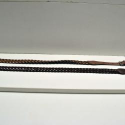 Lot n&deg;2 de 2 bretelles en cuir tr&eacute;ss&eacute;