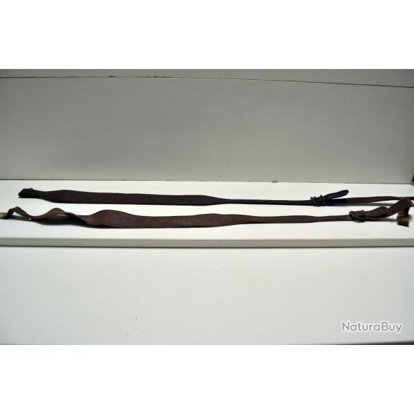Lot n�4 de 2 bretelles en cuir pour carabine