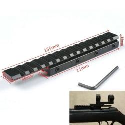 Adaptateur de Rail 11MM &agrave; 20MM Base de Montage de Lunette de Vis&eacute;e Fusil