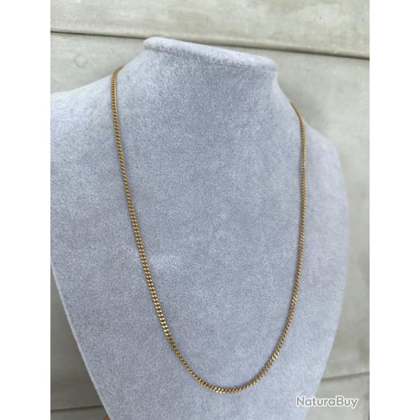 Chaine homme or rose 18 carats - 55 cm - collier maille gourmette