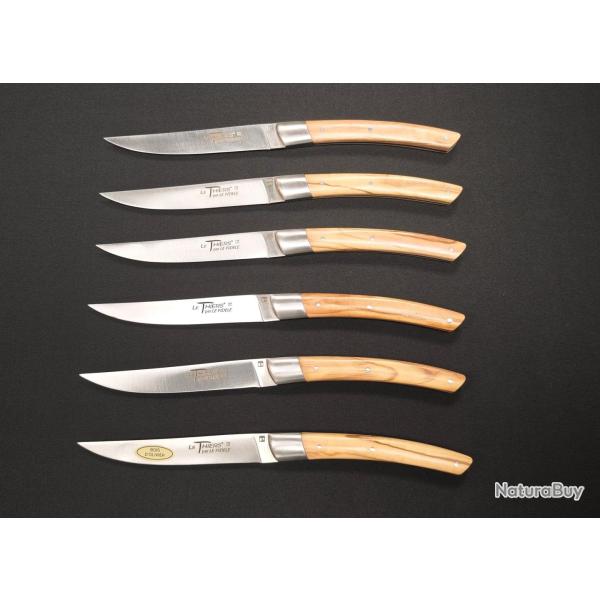 Couteaux � steak Le Thiers par Le Fid�le - Manche Olivier - 6 pi�ces