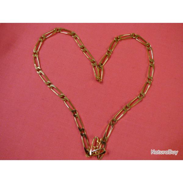SPLENDIDE PETITE CHA�NE EN PLAQUE OR POUR DAME = 45cm  - POUR IDEE CADEAU - POUR OFFRIR A SA DAME