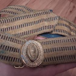 AUTHENTIQUE CEINTURE MILITAIRE DE COLONEL SOVI&Eacute;TIQUE AVEC LES FILS D'OR TENUE DE PARADE ANNEES 50/60