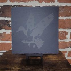Dessous de plat en ardoise a Motif chasse a 20 x 20 cm