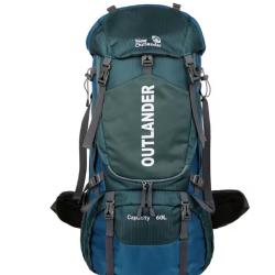 Sac &agrave; dos de camping &Eacute;tanche 60L avec Housse de Pluie L&eacute;ger Compartiment Chaussures Camping Bleu