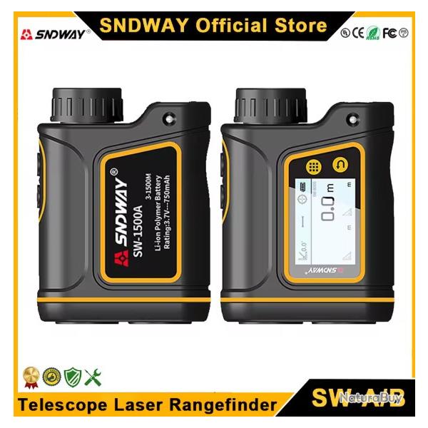 T�l�m�tre Laser 1500 m Haute Pr�cision �cran tactique LCD Chasse gold Vitess, Angle Volume