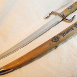 FANTASY MASTER - Sabre court de pirate carte au tr&eacute;sor sur lame - t&ecirc;te de mort EBR24PIR001