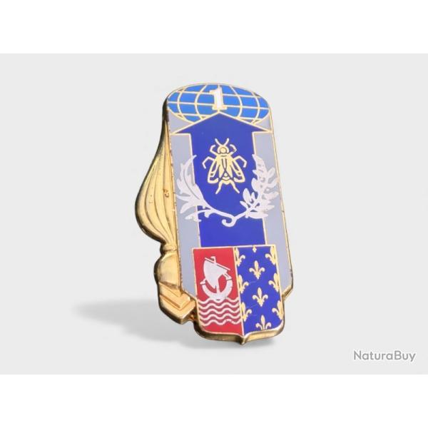 Insigne pucelle emaillee : Groupement Logistique n�1 (GLF) - Commissariat de l'Armee de Terre CAT