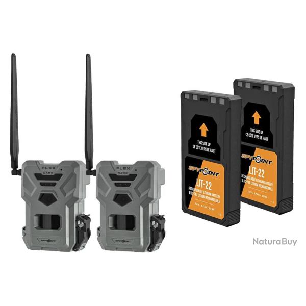 Pack de 2 Flex Dark + 2 Batteries Lit-22 Spypoint