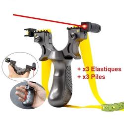 Fronde - Lance Pierre Vis&eacute;e Laser + X3 Elastiques - Haute Qualit&eacute; Longue Port&eacute;e Chasse