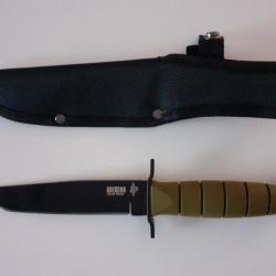 Couteau Droit ARIZONA Poignard Vert + Etui Chasse Camping Chasse