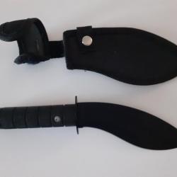 Couteau Droit Kukri + Etui Chasse Camping Randonn&eacute;e Scout