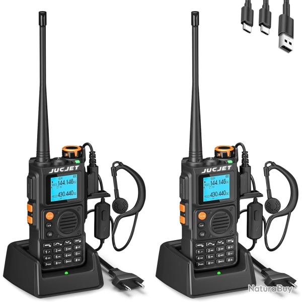 Kit 2 Pcs Radio Dual Band One Key Talkie Walkie Pairing 999 Canaux Voix Batterie 2600mAh CDCSS/CTCSS