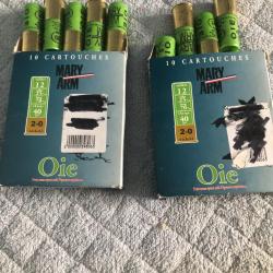 2 bo&icirc;tes de 10 cartouches maryarm cal 12 40g pl2_o nickele