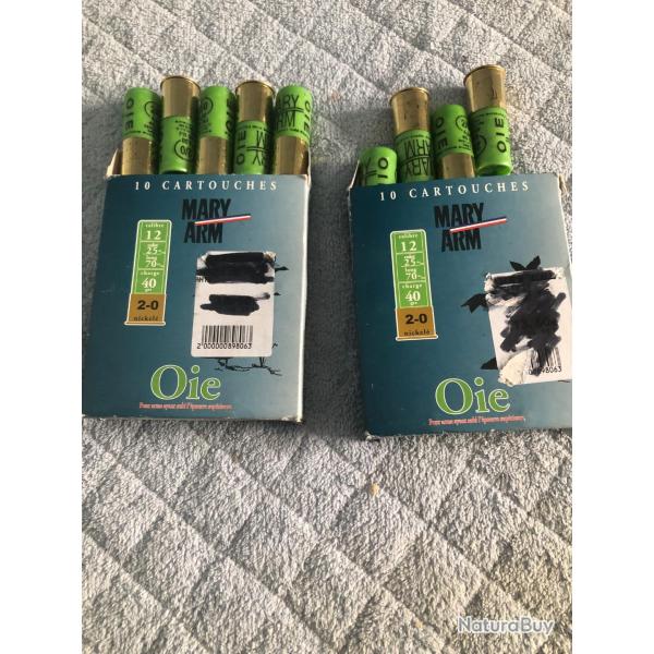 2 bo�tes de 10 cartouches maryarm cal 12 40g pl2_o nickele