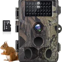 Camera Chasse 50MP 4K Vision Nocturne 25M &Eacute;tanche IP65 D&eacute;tection Mouvement Carte SD 32GB HC802A