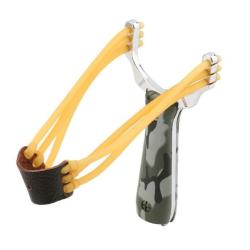 Fronde Lance Pierre Camouflage Ultra Puissante &agrave; 3 Elastiques Chasse Camping