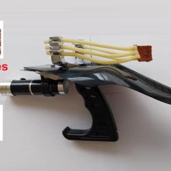 Fronde de Pr&eacute;cision Professionnelle avec Laser 3x &Eacute;lastiques Protection Main + 300 Billes