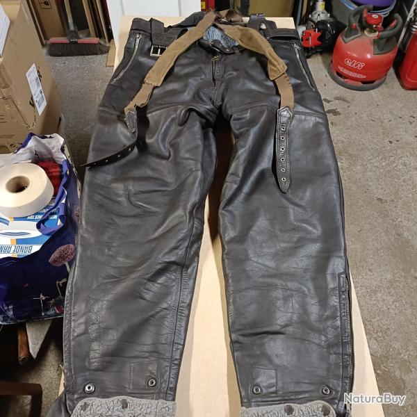 Pantalon en cuir fourr� vintage