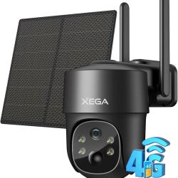 Cam&eacute;ra Surveillance 4G 2K HD Solaire sans Fil 355&deg;/90&deg; Carte Sim Vision Nocturne &Eacute;tanche IP66