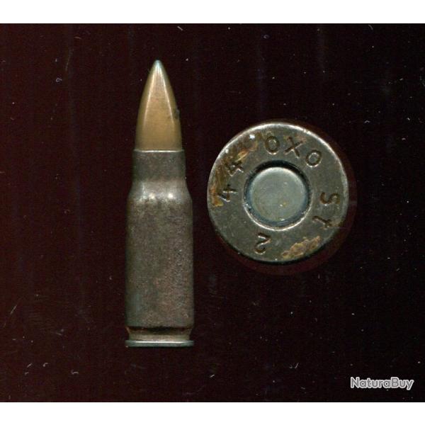 7.92 x 33 kurz Sturmgewehr - Allemagne 1944 - balle cuivre - marquage : oxo 44
