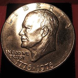 one dollar US 1776-1976 ttb+ (cloche) diametre 38 mm argent 40%