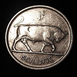 one shilling 1928 argent 750% eire ttb