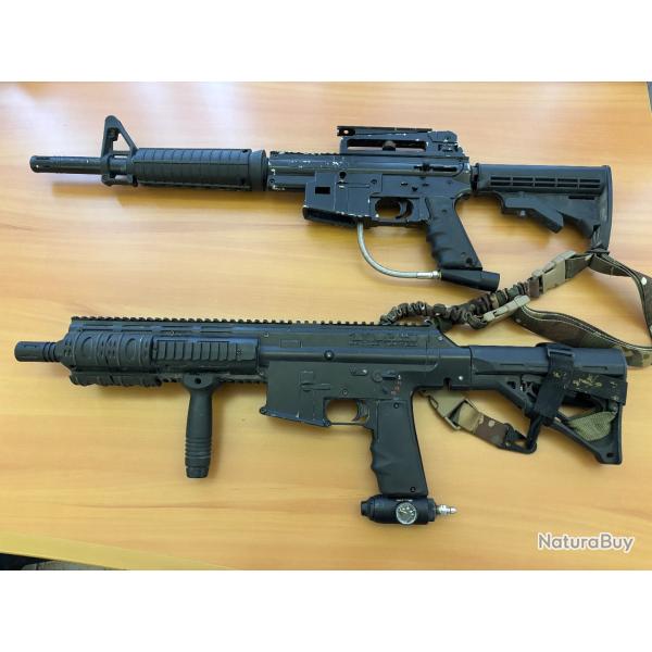 Lot Paintball lanceurs M4A1 meca + TM15 electro pour pi�ces - 1� sans prix de r�serve !!