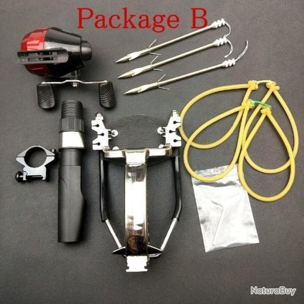 Fronde - Lance Pierres + Fl�ches M�tal + Moulinet avec guide avant bras Chasse