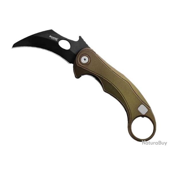 COUTEAU LIONSTEEL KARAMBIT L.E.ONE MID VERT LAME NOIRE