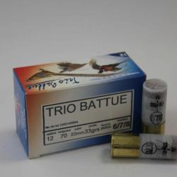 Cartouches JOCKER TRIO BATTUE 33g calibre 12/70 bourre piston n&deg;6/7/8 x10