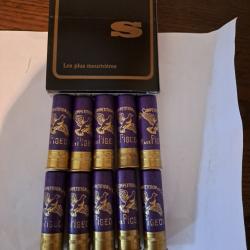 Bo&icirc;te de10 belles cartouches anciennes cal 16 douilles cartons  "TIR AUX PIGEONS "