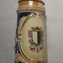 Grande choppe &agrave; bi&egrave;re METZ entre deux guerre 20/30