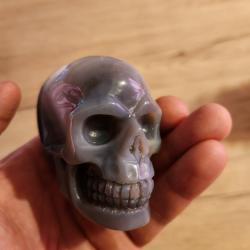 Sculpture, art, crane en cristal de jaspe, cristaux apparents