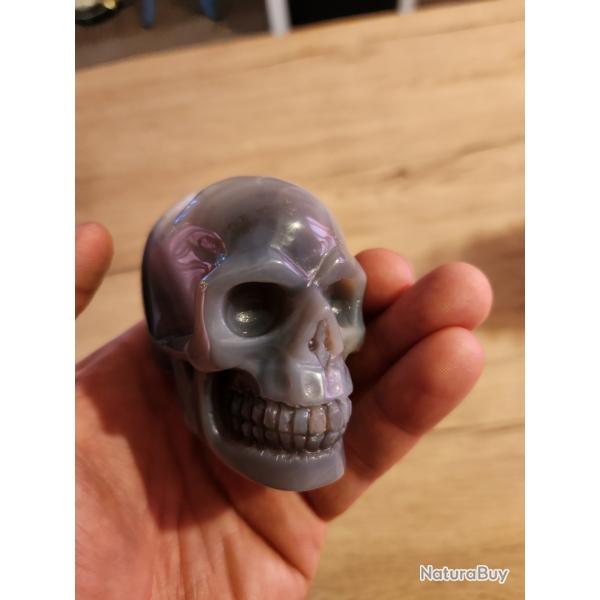 Sculpture, art, crane en cristal de jaspe, cristaux apparents