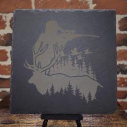 Dessous de plat en ardoise - Chasse - 20 x 20 cm