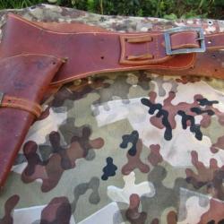 holster &eacute;tui cuir &eacute;pais ceinturon cowboy revolver &eacute;pais boucle amovible &eacute;changeable belle patine