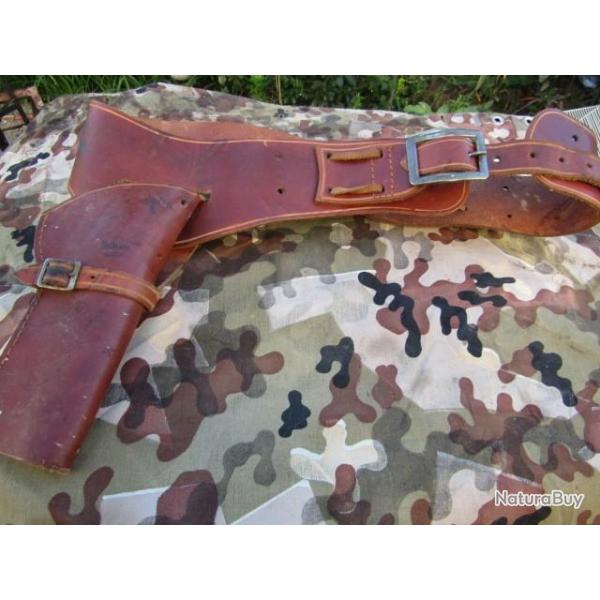 holster �tui cuir �pais ceinturon cowboy revolver �pais boucle amovible �changeable belle patine