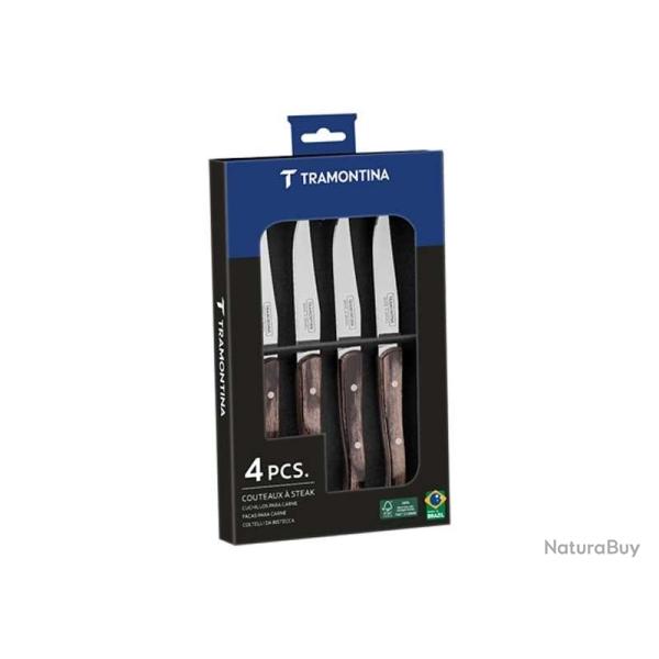 COFFRET 4 COUTEAUX STEAK TRAMONTINA FRENCH 22,5CM TECHNOBOIS