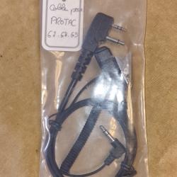 Cable micro pour casque Peltor Protac et talkie Midland G7, G8, G9 HILMAR SUPER DESTOCK !!!