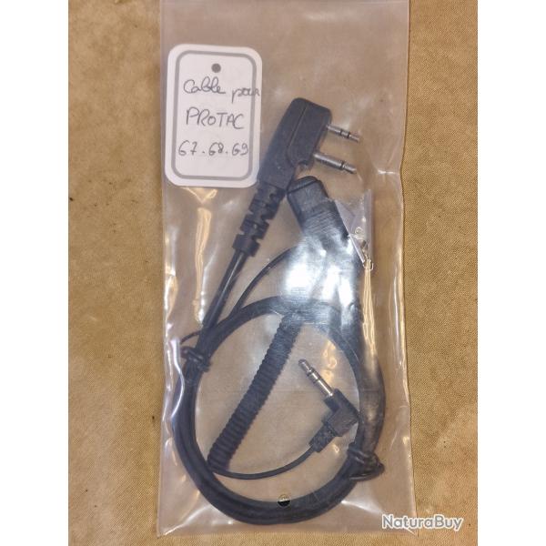Cable micro pour casque Peltor Protac et talkie Midland G7, G8, G9 HILMAR SUPER DESTOCK !!!