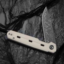 Couteau CIVIVI Navo Lame Acier Damas Manche Ivory G10 Liner Lock IKBS C25015ADS1