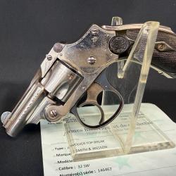 MAGNIFIQUE REVOLVER TOP BREAK SMITH & WESSON SAFETY 2nd mod&egrave;le cal. 32sw short