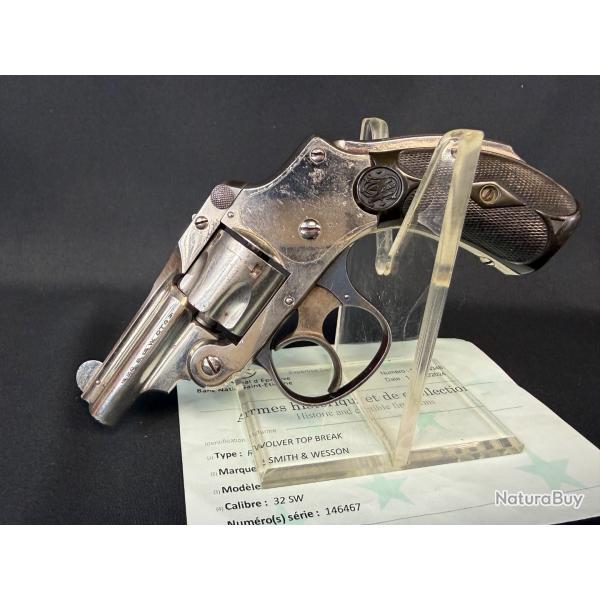 MAGNIFIQUE REVOLVER TOP BREAK SMITH & WESSON SAFETY 2nd mod�le cal. 32sw short