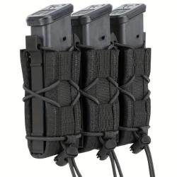 Porte chargeur triple tactique - Type Taco - Noir - Pour arme de poing