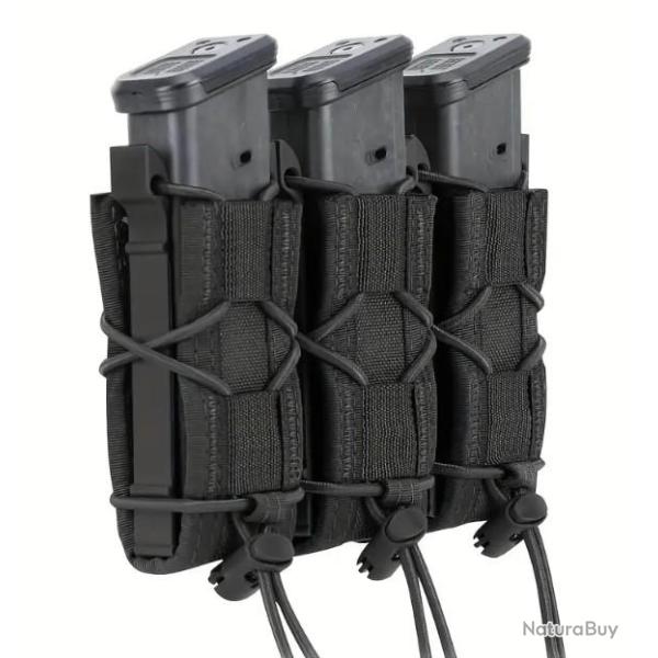 Porte chargeur triple tactique - Type Taco - Noir - Pour arme de poing